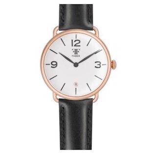 Faber-Time  rosa forgyldt stål Quartz Herre ur, model F1001RG